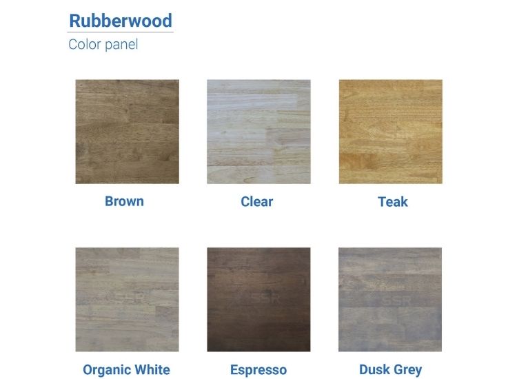 Variety of coloured rubberwood panels displayed, showcasing vibrant hues and finishes, perfect for enhancing furniture and interior design.