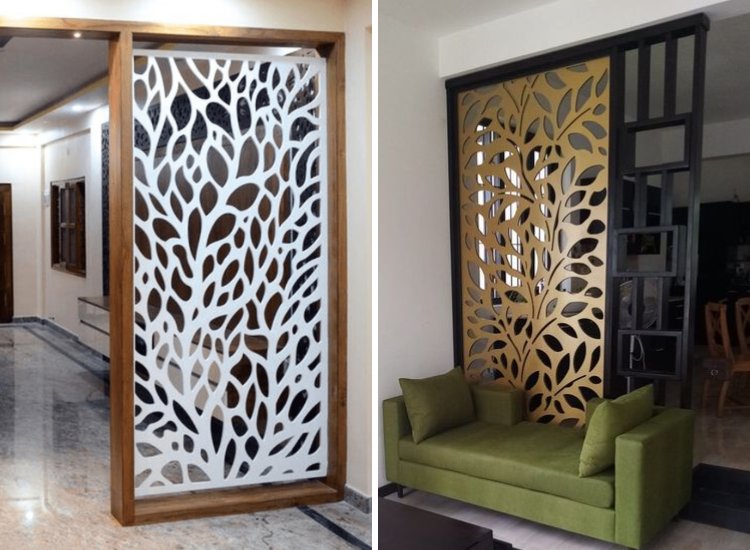WPC partition design in the living room, offering a modern aesthetic and durability while adding warmth and stylish separation.