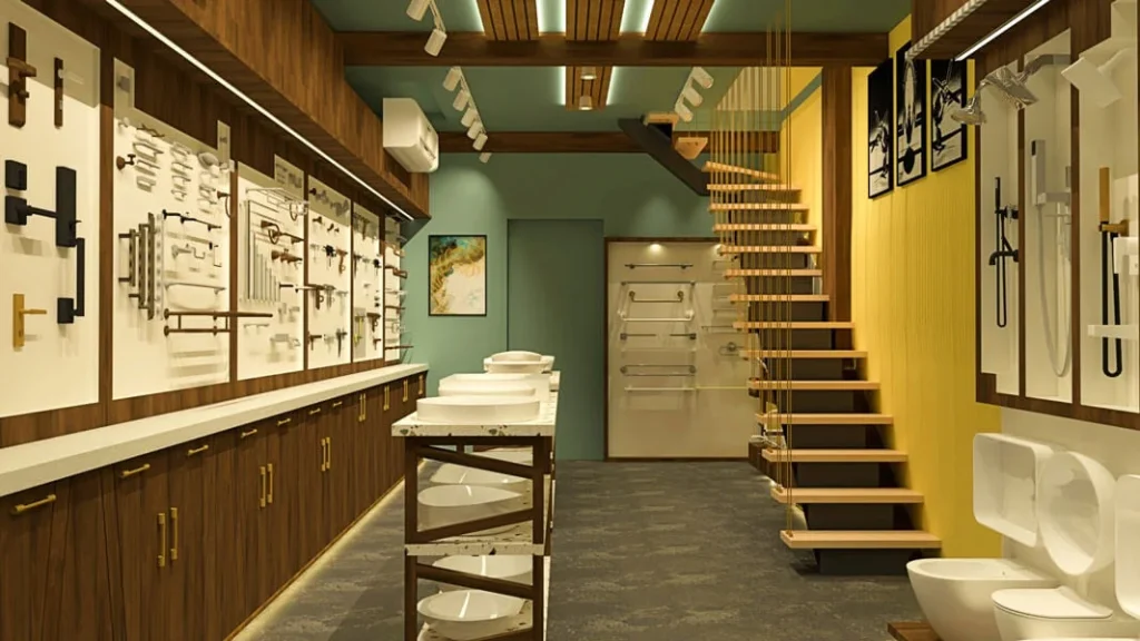 Hardware sanitary cp fittings retail shop interior design ground floor 1