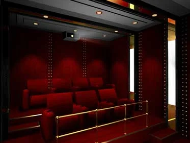 Bungalow Home Theatre Design with sitting arrangement