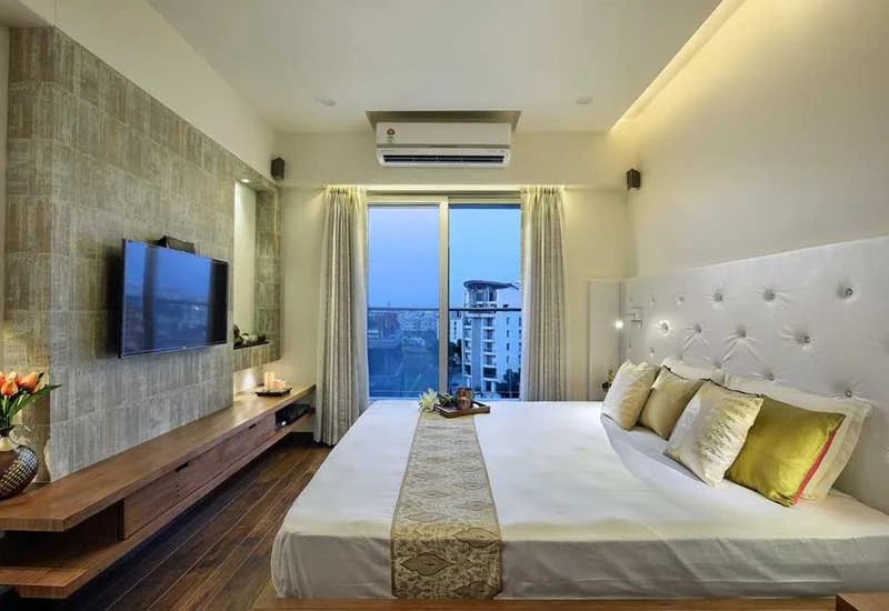 High end apartment guest room design