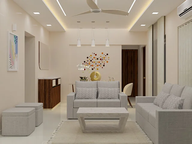 2BHK Flat Interior Design In Bhugaon, Pune – “Decent Home”