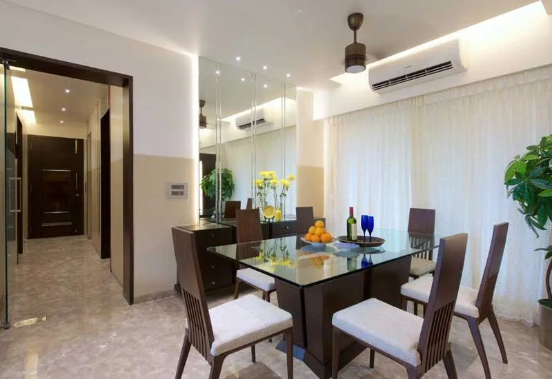 Luxurious flat dining to lobby view