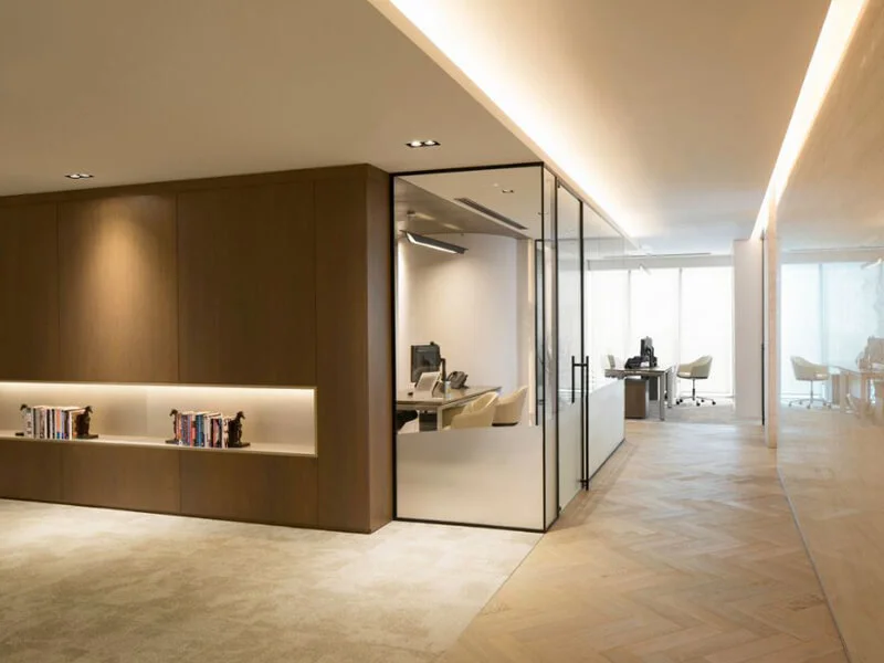 Private commercial office lobby area