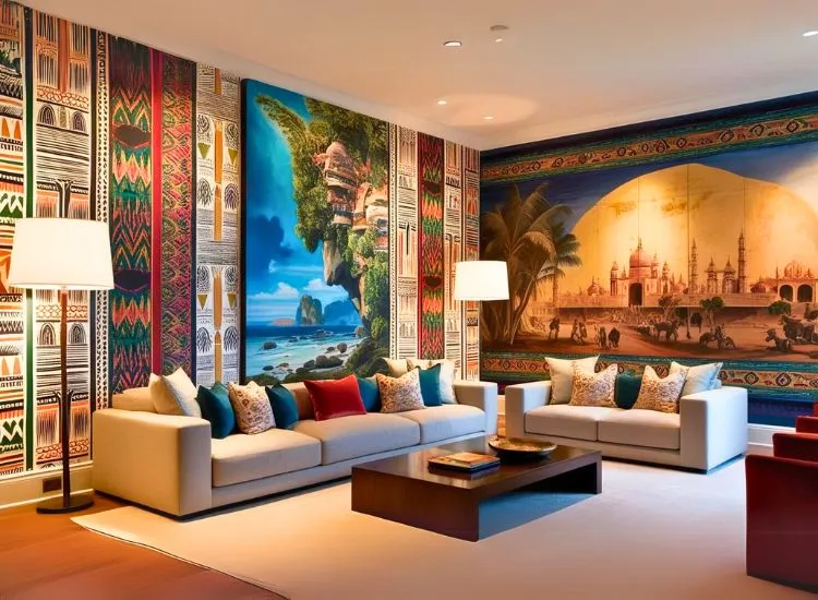 Living room decorating idea that’s all about cozy vibes, layered rugs, and a vibe so laid-back, even the TV is chill.