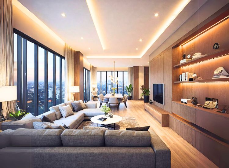 Penthouse design featuring smart home integration with automated lighting, climate control, and security systems for ultimate convenience and luxury.