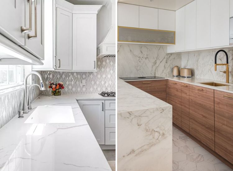 12. Modern Kitchen Countertop Marble Finish