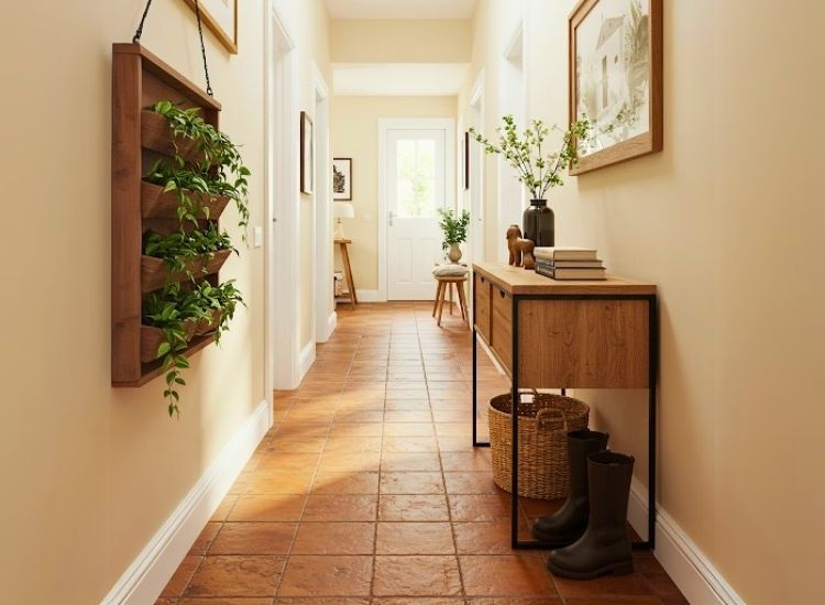 15. Terracotta Tile Flooring for House Entrance