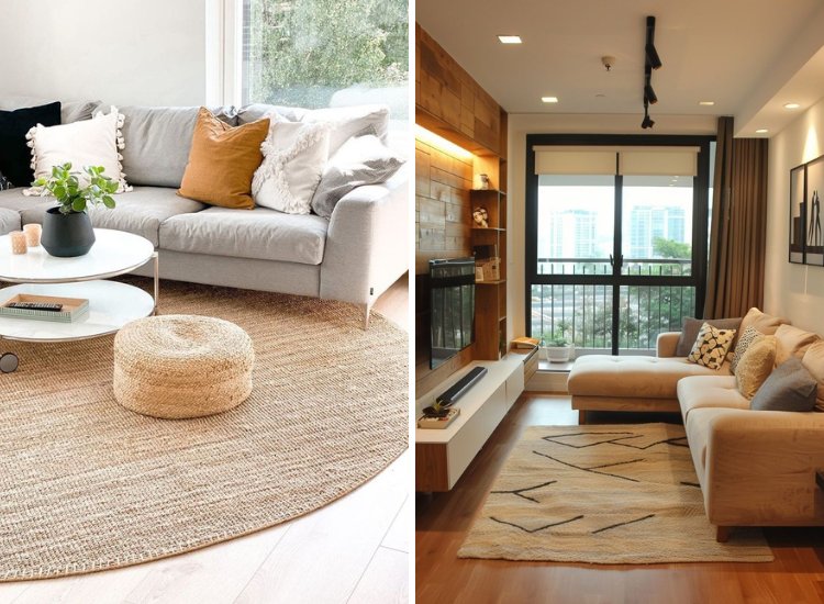 Soft rugs and carpets in a cosy living room, adding warmth and texture, while defining spaces and enhancing the inviting atmosphere.