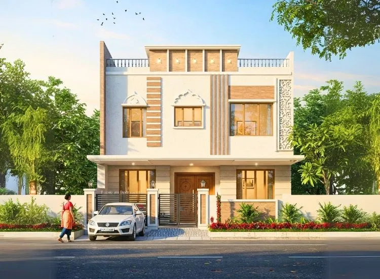 "Well-planned south facing house orientation highlighting vastu benefits, front elevation, and optimal natural light flow"