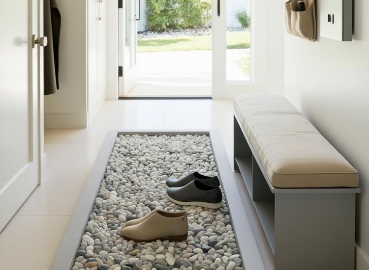 21. Pebble Shoe Tray for Foyer Entrance Design