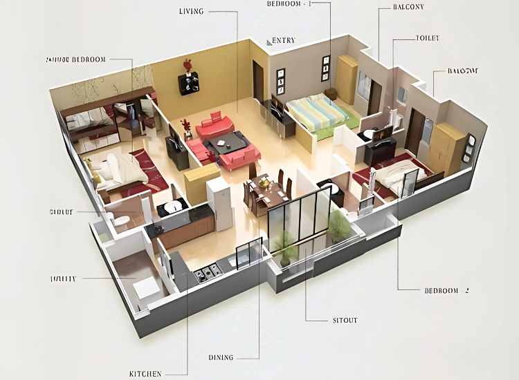 Discover interior design ideas and space optimization tips for a stylish and functional 30x50 house design.