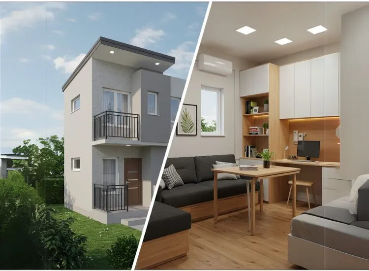 Optimize a 750 sq ft house plan with smart space-saving ideas. This house planning 2-bedroom design blends functionality with modern house design.