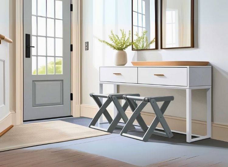 45. Foldable Entry Stools for Small Foyer
