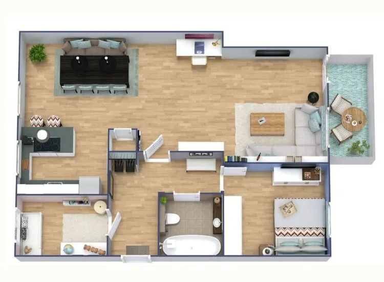 Explore ideal 750 sq ft house plans, including house planning 2-bedroom and 3BHK layouts. Smart design ensures functionality in a modern house design.