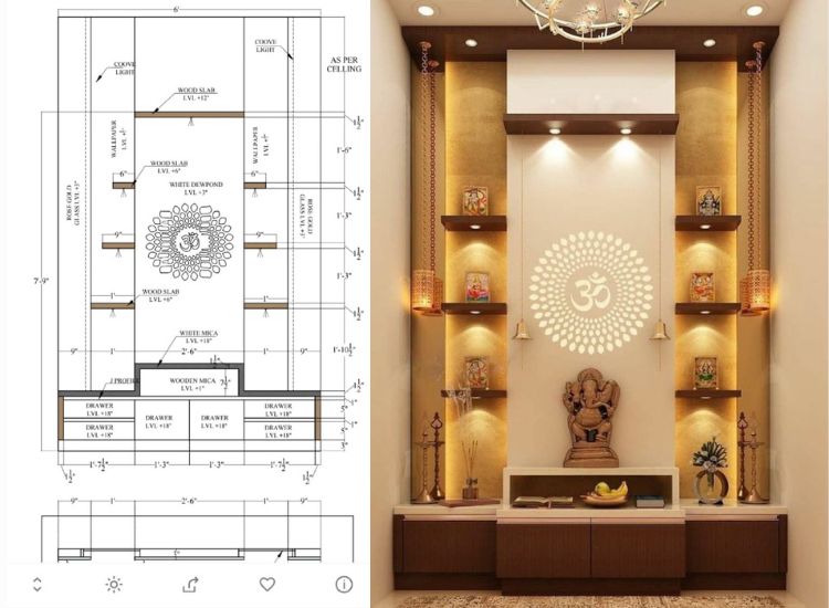 Create a sacred space with the perfect pooja room placement in a 30x40 house plan east facing. Follow east facing house Vastu plan with pooja room for spiritual harmony.
