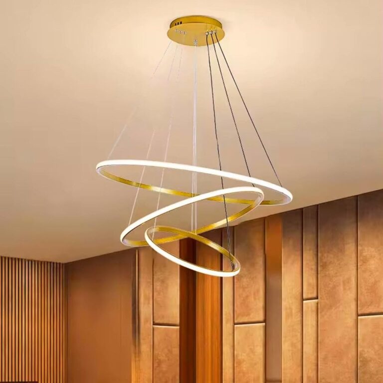 Harold Electricals Modern 3 Ring Luminous Halo Chandelier Light Fixture