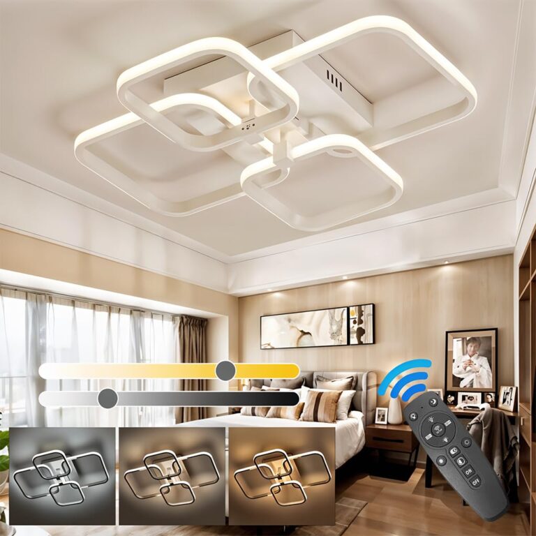 ELEPHANTBOAT® LED Ceiling Light with Remote Control, White Acrylic Modern