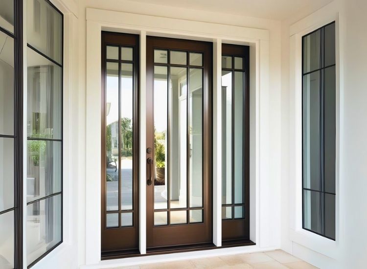 63. Framed Glass Door with Sidelights Design