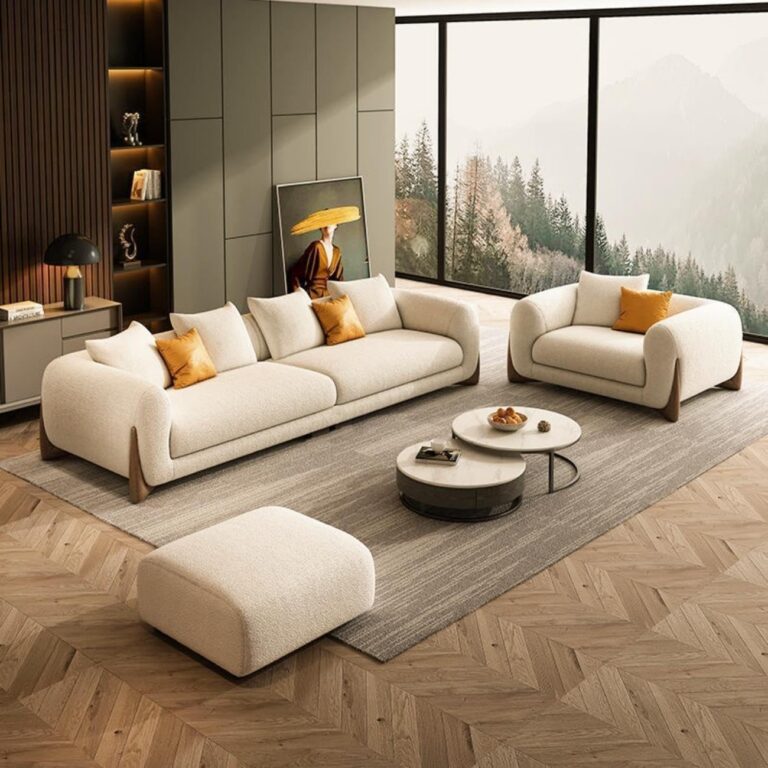 A to Z Furniture Classic 3+1+= 4 Seater Sofa Set with footrest Luxury Chesterfield febrick