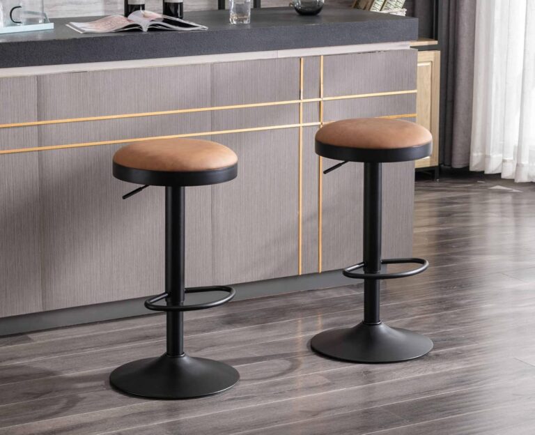 EALSON Modern Swivel Bar Stools Set of 2 Adjustable Counter Height Backless Barstools