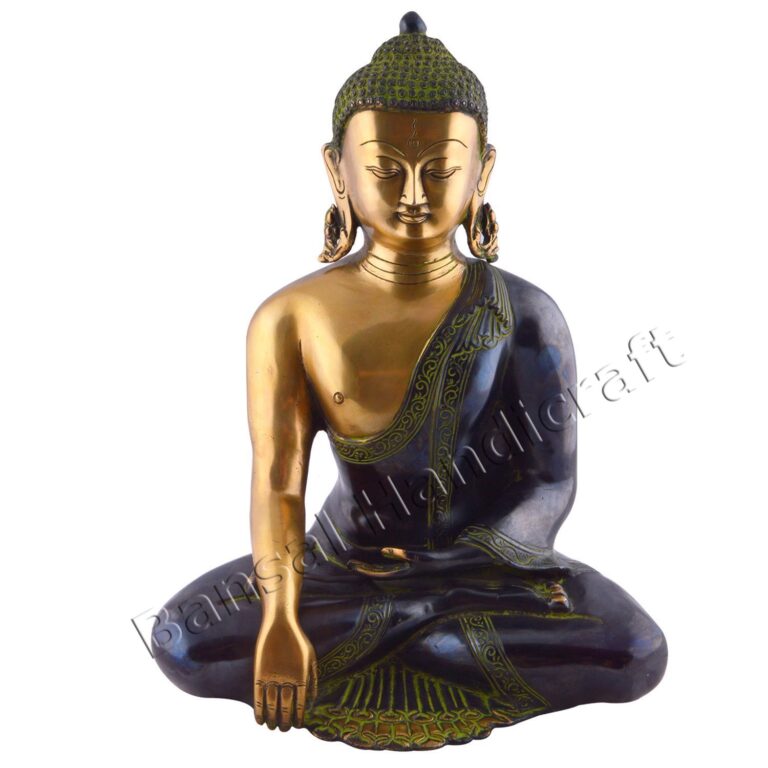 Large Buddha Idol Tibetan Buddha Figurine Brass Sculpture Buddhist Statue Home Decor Gift