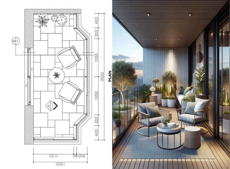 Enhance positive energy in home with well-placed balconies and open spaces in a 30x40 house plan east facing. Follow Vastu home plan for east facing for harmony.