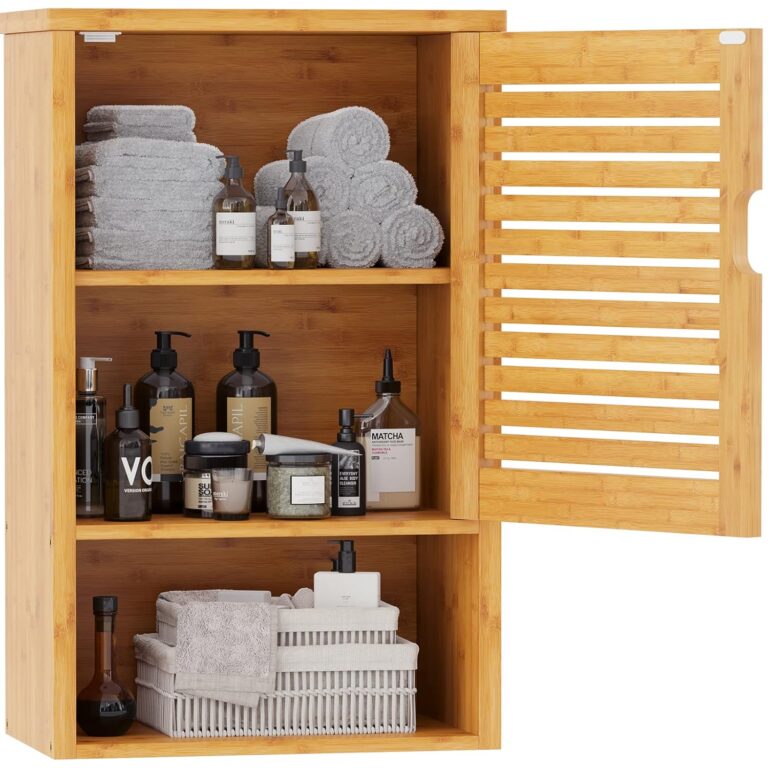 VIAGDO Bathroom Wall Cabinet, Wooden Medicine Cabinet with Single Door