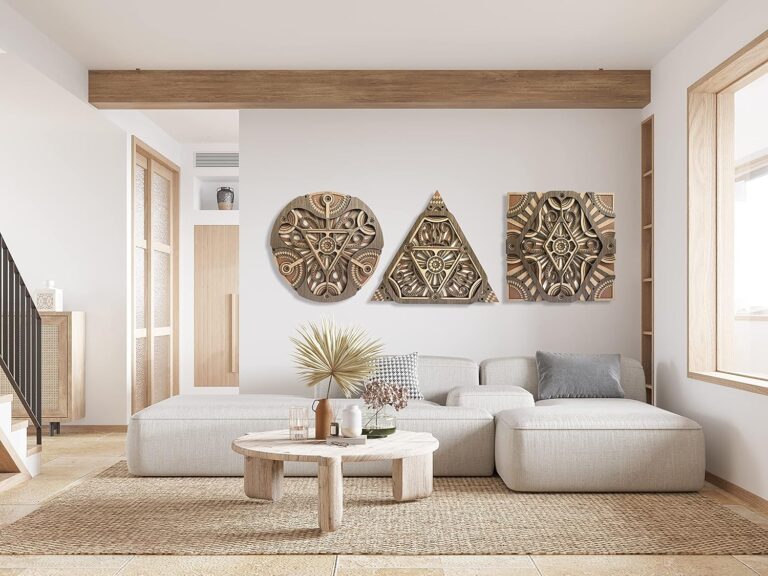 Circle, Triangle, Square – Hypnotic Shapes |Wood Wall Hang Decor