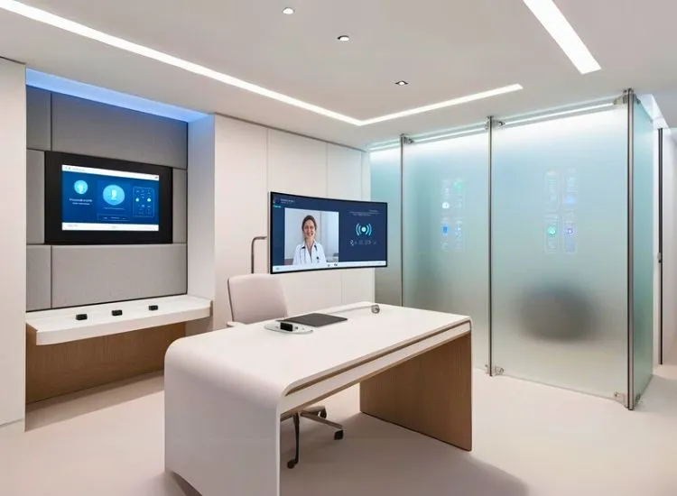 Clinic interior design now includes telemedicine zones and AI integration, supporting remote care, digital consultations, and smarter healthcare delivery.