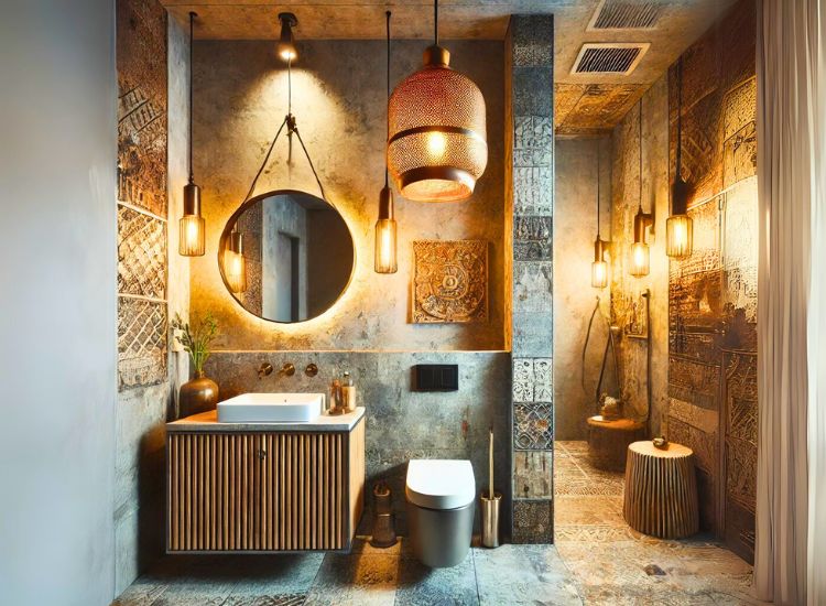 Eclectic Bathroom Lighting Idea