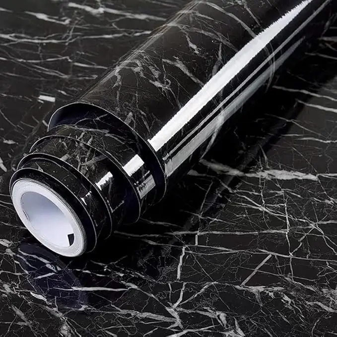 JRM Vinyl Marble Wallpaper Peel and Stick Waterproof Wallpaper