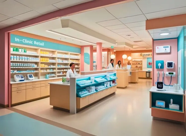 Interior design for clinics and hospitals includes retail spaces that boost patient convenience, generate revenue, and enhance the overall care environment.