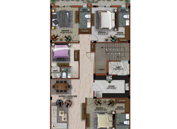 "50x80 ft 4BHK double floor luxury south facing house plan with vastu design, spacious layout, and elegant front elevation"