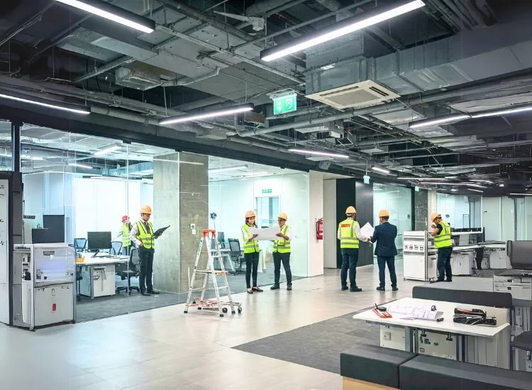 Company interior designs ensuring safety and compliance in corporate office spaces