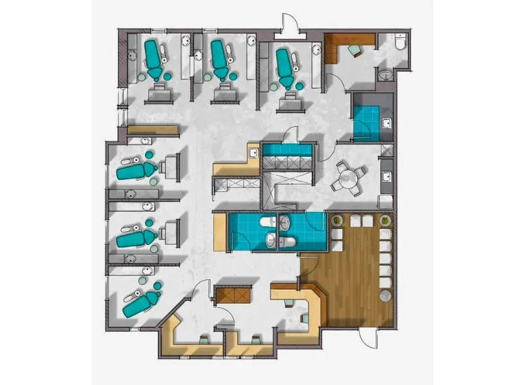Hospital interior design strategically zones inpatient, outpatient, and emergency areas to optimize patient flow, safety, and specialized care delivery.