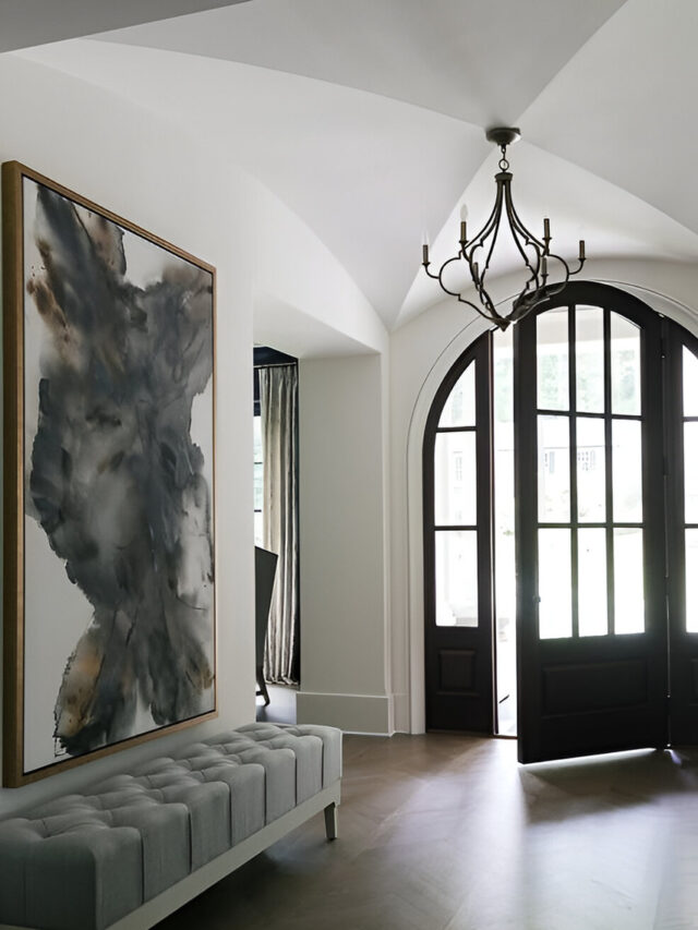 Entryway Entrance Foyer Design with Statement Artwork