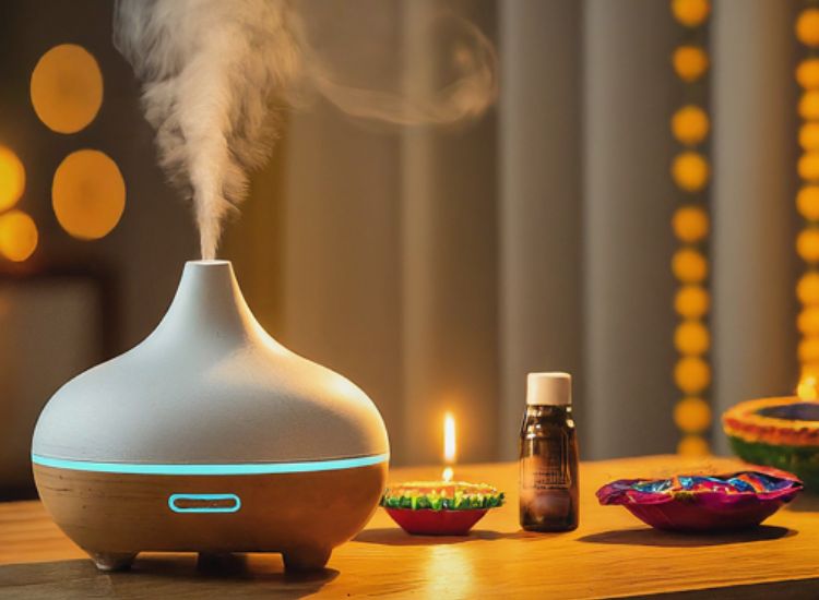 This stylish diffuser for room utilizes advanced hydro-purification technology to cleanse the air, significantly improving air quality.