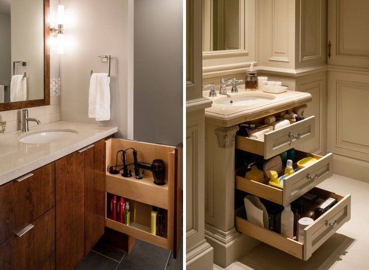 27. Creative storage options in bathroom