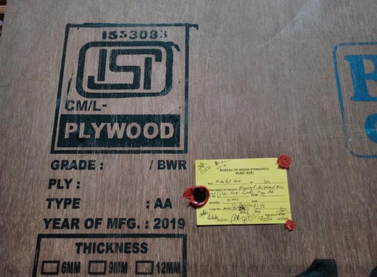 Authenticity marks from authorized bodies like ISI indicate that the plywood meets certain quality and safety standards