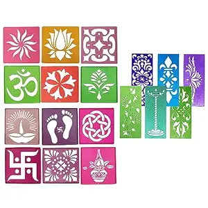 Colourful Rangoli Making Stencils