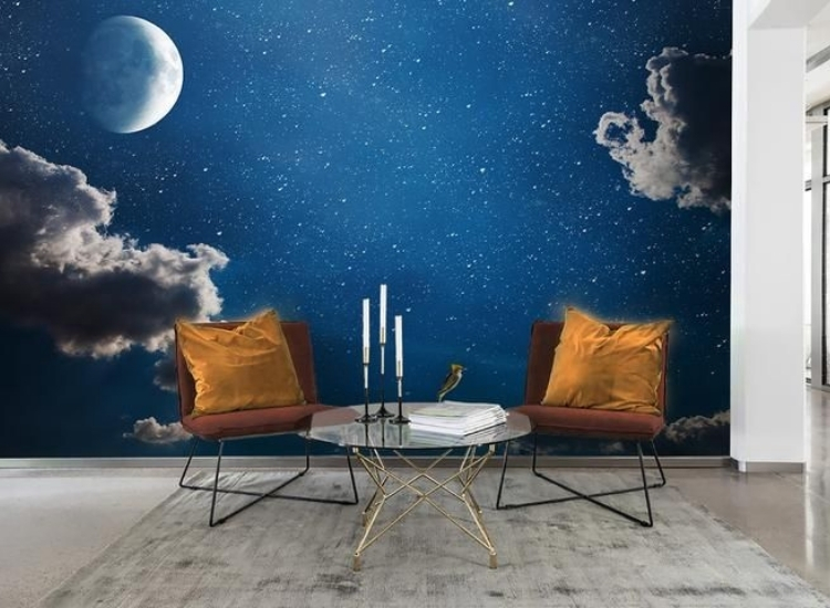Moons and stars wallpaper