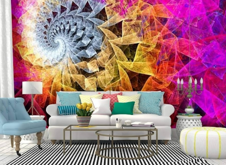 Colourful kaleidoscope pattern wallpaper