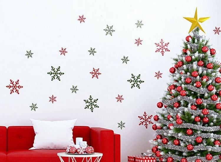Christmas theme snowflakes wallpaper