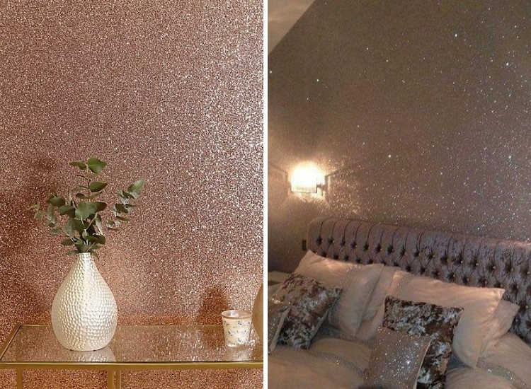 Shimmer wallpaper in copper tone