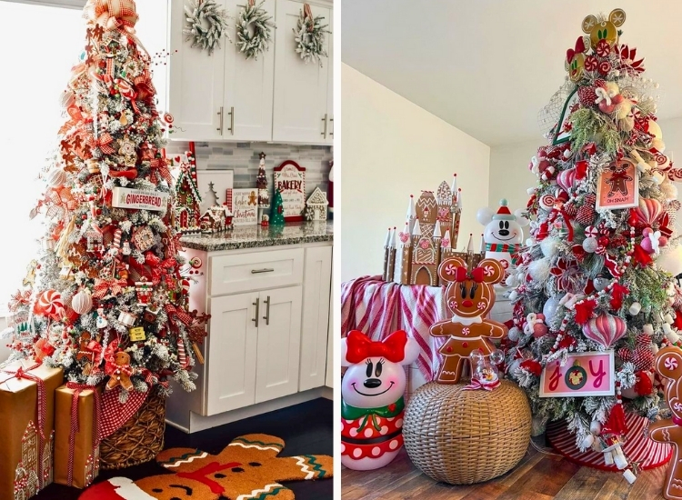 "Large Christmas tree with personalized ornaments, adding a festive charm to the room. christmas tree picture nearby."