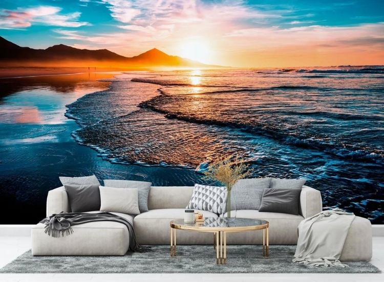 24. Ombre skyline wallpaper with sunset