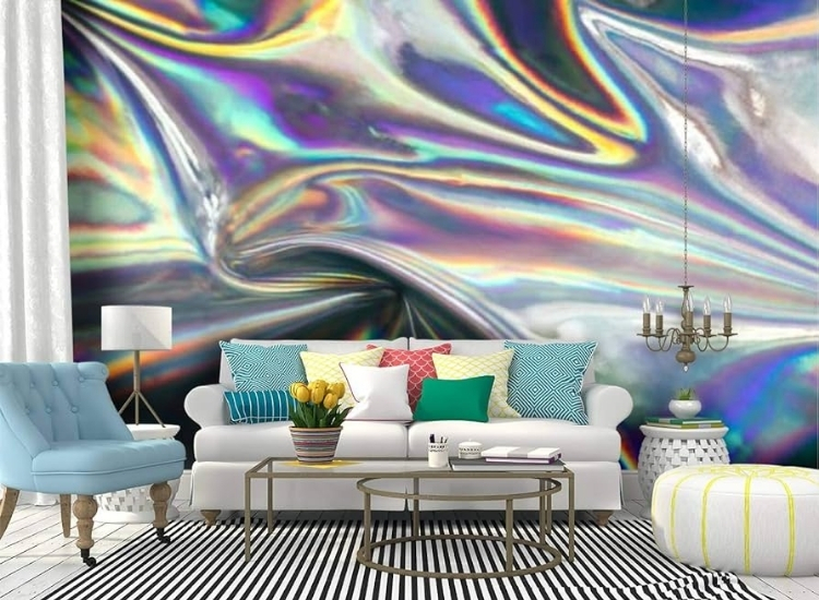 Holographic multicoloured finish