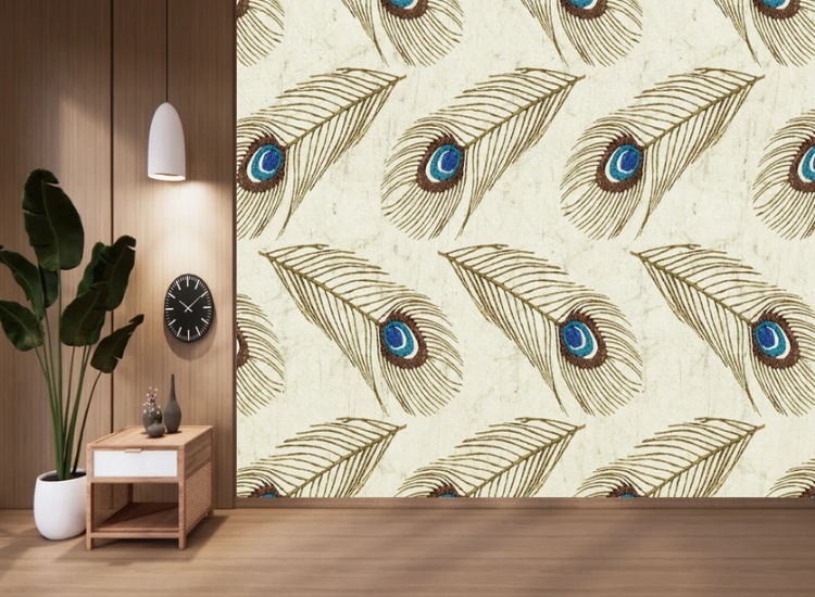Peacock feather design wallpaper