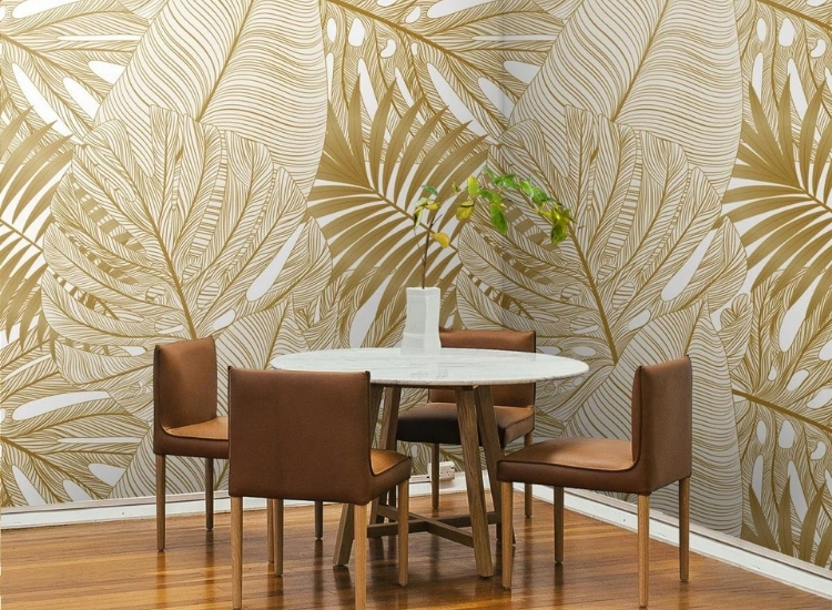 Gold leaf based wallpaper